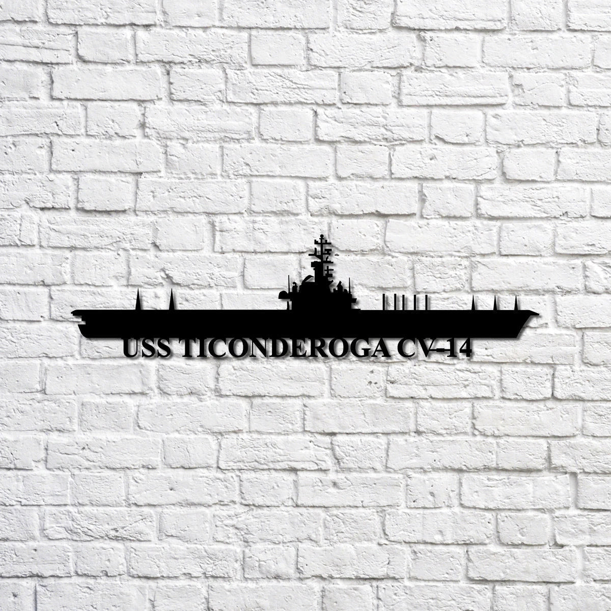 Uss Ticonderoga Cv14 Navy Ship Metal Sign, Memory Wall Metal Sign Gift For Navy Veteran, Navy Ships Silhouette Metal Sign Laser Cut Metal Signs Custom Gift Ideas