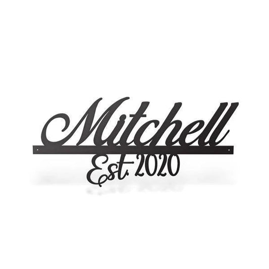 Personalized Established Sign Cut Metal Sign Metal House Sign - 8 inches - metal sign