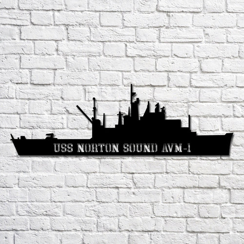 Uss Norton Sound Avm1 Navy Ship Metal Art, Gift For Navy Veteran, Navy Ships Silhouette Metal Art, Navy Home Decor Laser Cut Metal Signs Custom Gift Ideas