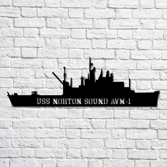 Uss Norton Sound Avm1 Navy Ship Metal Art, Gift For Navy Veteran, Navy Ships Silhouette Metal Art, Navy Home Decor Laser Cut Metal Signs Custom Gift Ideas