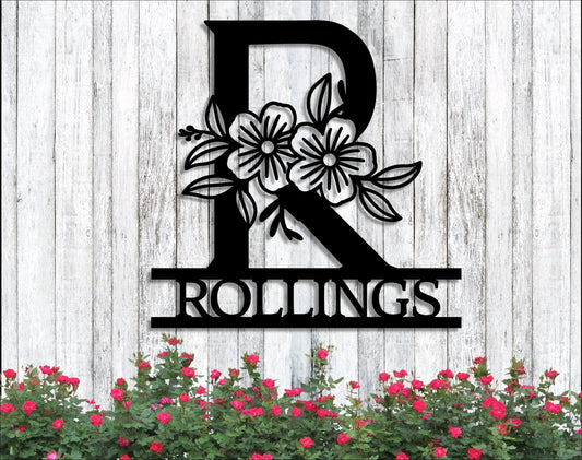 Monogram, Floral, Metal Sign, Custom, Personalized Gift, Wedding Gift, Housewarming Gift, Large - wedding detail