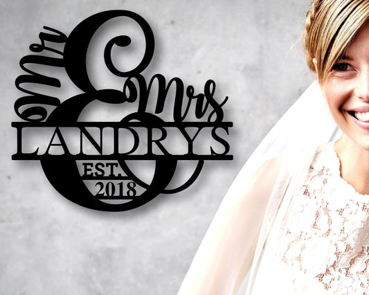 Personalized Wedding Family Name Sign, Sweetheart Table Name Sign, Mr & Mrs Sign Custom Wedding Name - wedding detail