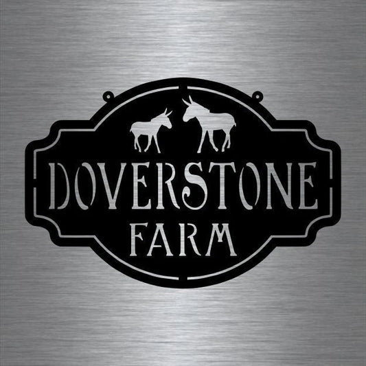 Metal Farm Sign , Donkeys Personalized Family Name Metal Sign Housewarming Gift Wedding Gift Personalized - wedding detail