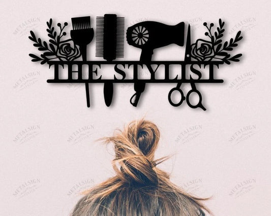 Personalized Hair Salon Sign, Cut Metal Sign, Metal Wall Art, Metal House Sign Laser Cut Metal Signs Custom Gift Ideas - 8 inches - metal sign
