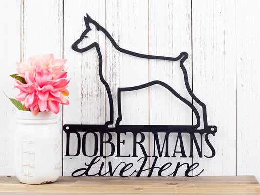 Doberman Doberman Pinscher Metal Sign Dog Sign Outdoor Sign Doberman Sign Pinscher Wall Hanging Wall Art - 8 inches - metal sign