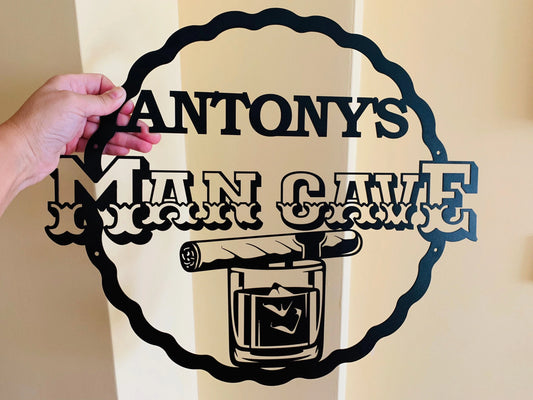 Personalized Man Cave Metal Sign Custom Name Bar Sign Laser Cut Metal Wall Art Plaque Home Decor Whiskey - metal sign