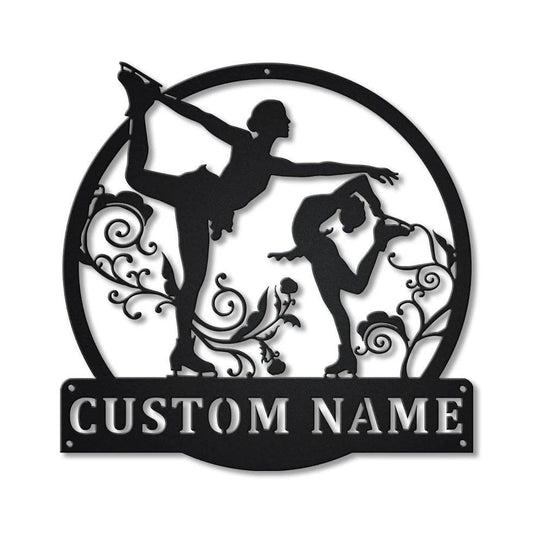 Personalized Figure Skating Sport Monogram Metal Sign Art, Custom Figure Skating Sport Metal Sign, Hobbie - metal sign
