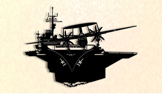 E2 Hawkeye Launched From Carrier Metal Sign, Cut Metal Sign Wall Decor Laser Cut Metal Signs Custom Gift Ideas - 8 inches - metal sign