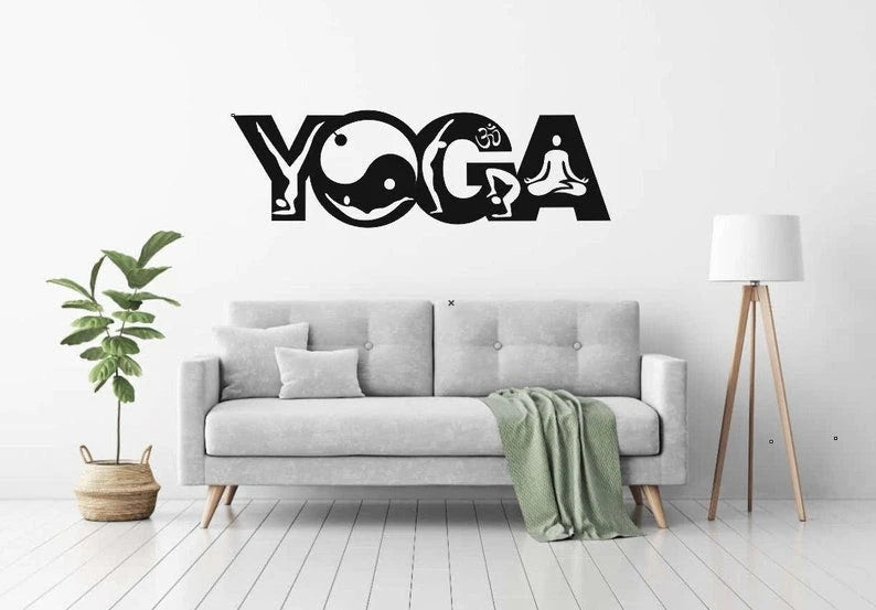 Yoga Metal Sign, Metal Wall Art, Home Decor Gift For Mom, Metal Laser Cut Metal Signs Custom Gift Ideas