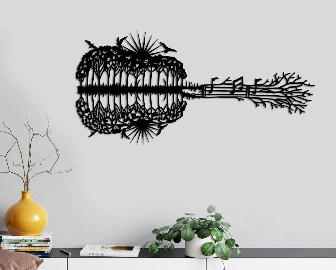 Guitar Reflection Guitar Sign Gift For Guitar Player Guitar Lover Gift Music Studio Wall Decor Guitar Decoration