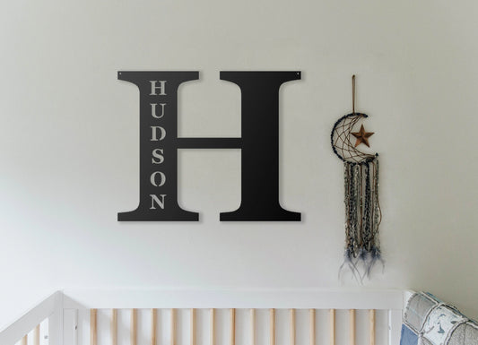Last Name Metal Sign Large Rustic Metal Letters Nursery Decor Nursery Name Sign - 8 inches - metal sign