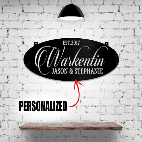 Metal Address Sign , Oval Metal Address, Personal Metal Sign, Custom Name Address Metal Oval Metal Art Laser Cut Metal Signs Custom Gift Ideas