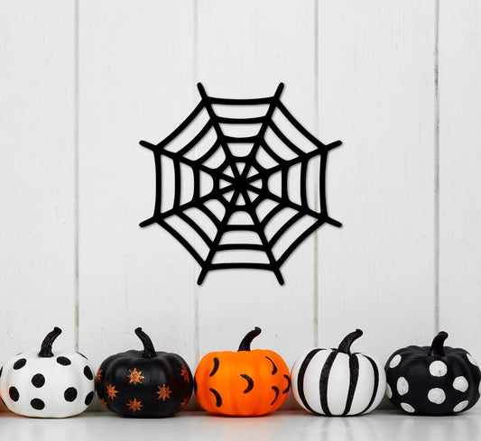 Metal Spider Web Decor Halloween Spider Web For Wreath Spooky Decor Spider Web For Halloween Spider Web Sign Metal Cutout - 8 inches - metal sign