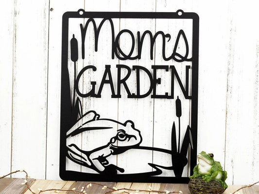 Mom's Garden Frog Personalized Cut Metal Sign Laser Cut Metal Signs Custom Gift Ideas - metal sign