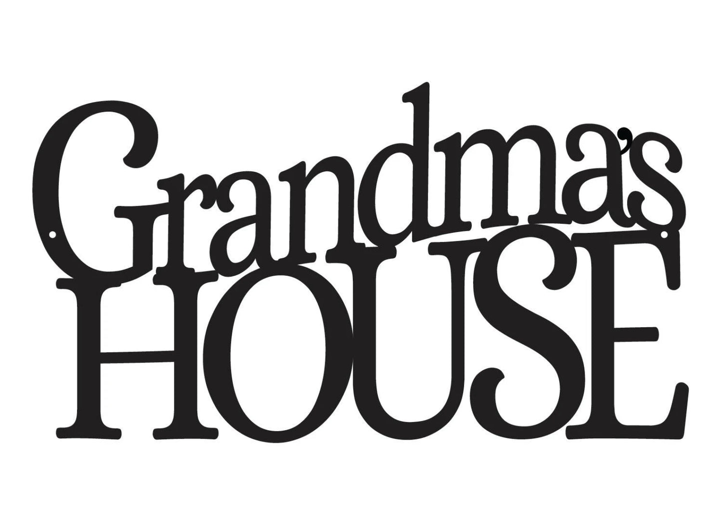 Grandma's House Metal Sign Black Metal Wall Decor Grandmother Gift Metal Sign Wall Deco