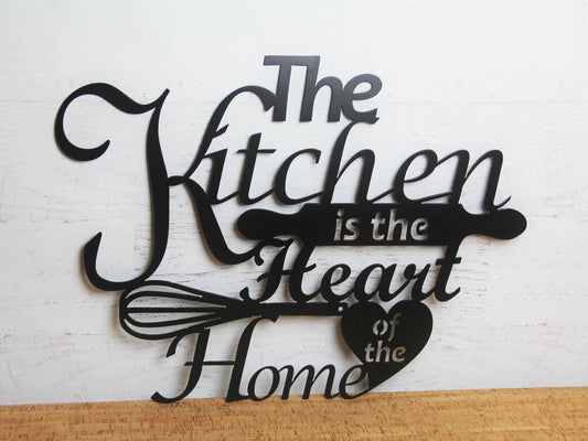Kitchen Metal Sign Kitchen Decor Decorative Kitchen Art The Kitchen Is The Heart Of The Home Gift For Mom Kitchen Wall Decor - 8 inches - metal sign