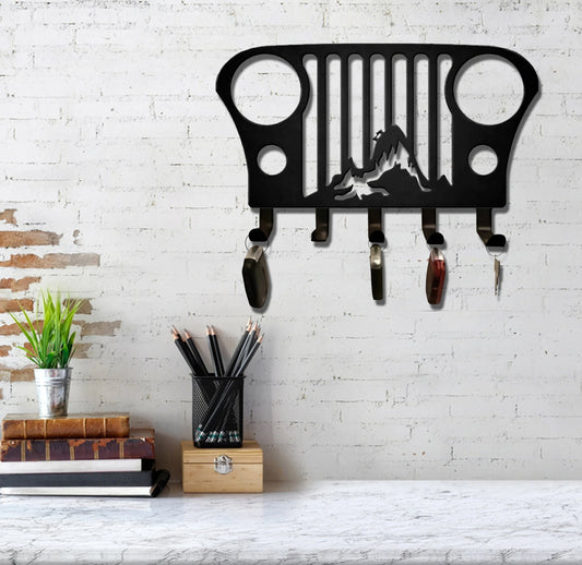 Personalized Jeep Keychain Holder Metal Sign, Metal Sign For Jeep Lover, Father's Day Gift Idea, Custom Text Metal Sign, Garage Decor Laser Cut Metal Signs Custom Gift Ideas