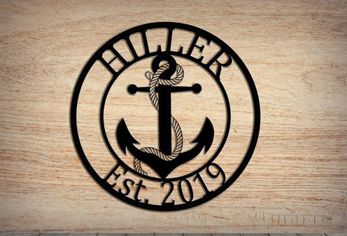 Anchor Sign Nautical Decor Beach Decor Wall Decor Custom Wedding Gift Lake Nautical Sign Anchor Family Name