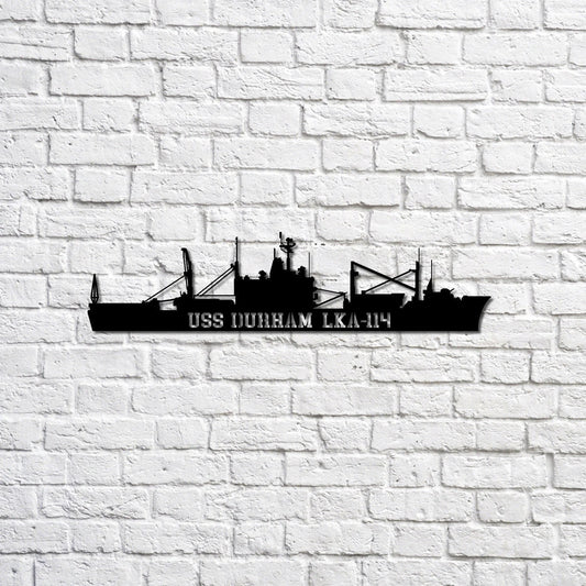 Uss Durham Lka114 Navy Ship Metal Sign, Memory Wall Metal Sign Gift For Navy Veteran, Navy Ships - metal sign