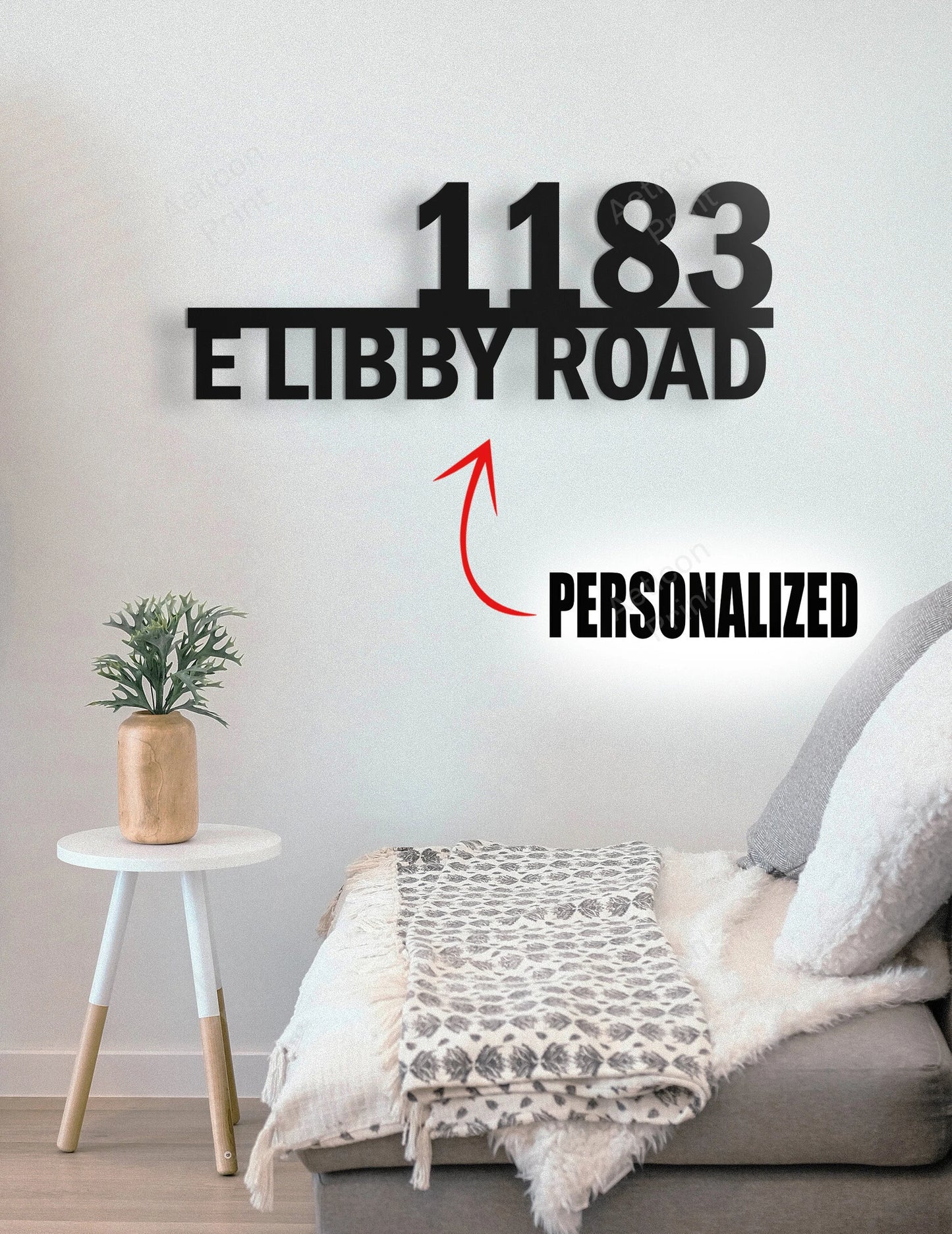 Custom Metal Home House Address Sign For Your Rock Or Wall