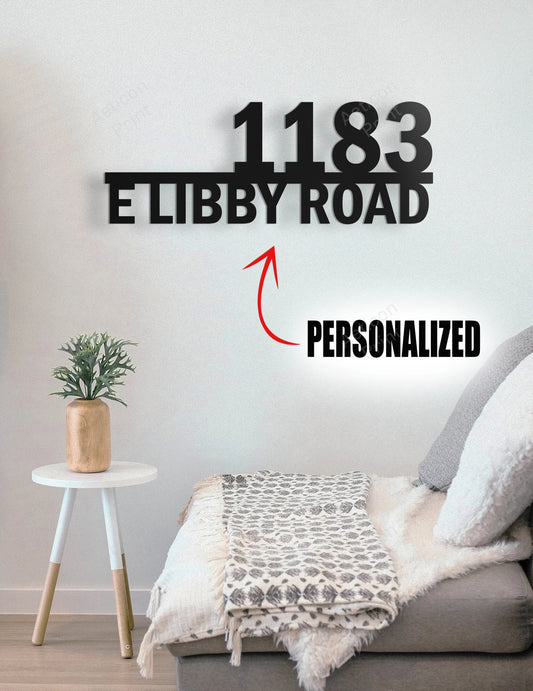 Custom Metal Home House Address Sign For Your Rock Or Wall - 8 inches - metal sign