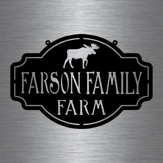 Metal Farm Sign , Moose Personalized Family Name Metal Sign Housewarming Gift Wedding Gift Personalized - wedding detail