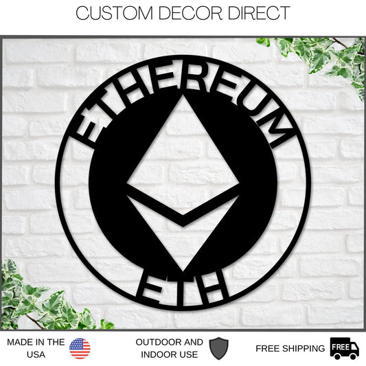 Ethereum To The Moon, Ethereum Sign, Metal Ethereum Sign, Personalized Ethereum , Custom Cryptocurrency - metal sign