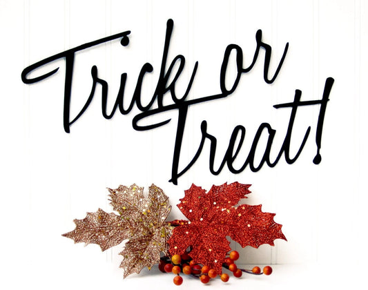 Outdoor Halloween Decorations Outdoor Halloween Decor Outdoor Metal Signs Metal Wall Decor Letters Trick Or Treat Signs - 8 inches - metal sign