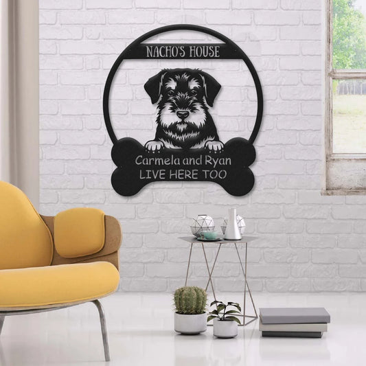 Schnauzer Dog Lovers Funny Personalized Metal House Sign Laser Cut Metal Signs Custom Gift Ideas - 8 inches - metal sign