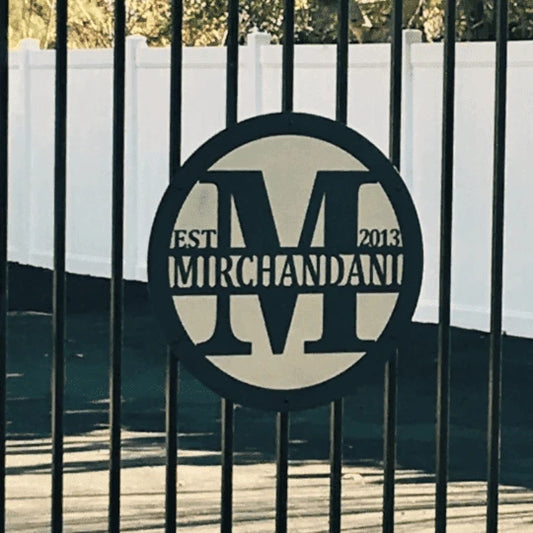 Personalized Family Gate Sign, Cut Metal Sign, Metal Wall Art, Metal House Sign Laser Cut Metal Signs Custom Gift Ideas - 8 inches - metal sign