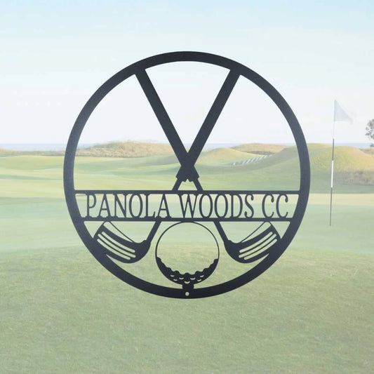 Personalized Golf Club Monogram Metal Wall Plaque Custom Golfer Gift Idea - 8 inches - metal sign