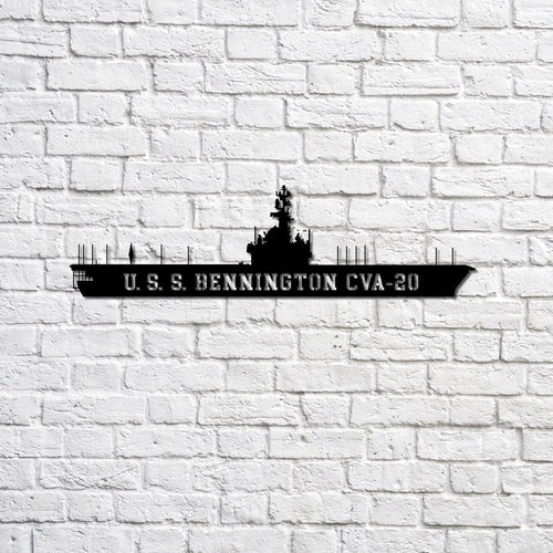 Uss Bennington Cva20 Navy Ship Metal Sign, Memory Wall Metal Sign Gift For Navy Veteran, Navy Ships Silhouette Metal Sign Laser Cut Metal Signs Custom Gift Ideas