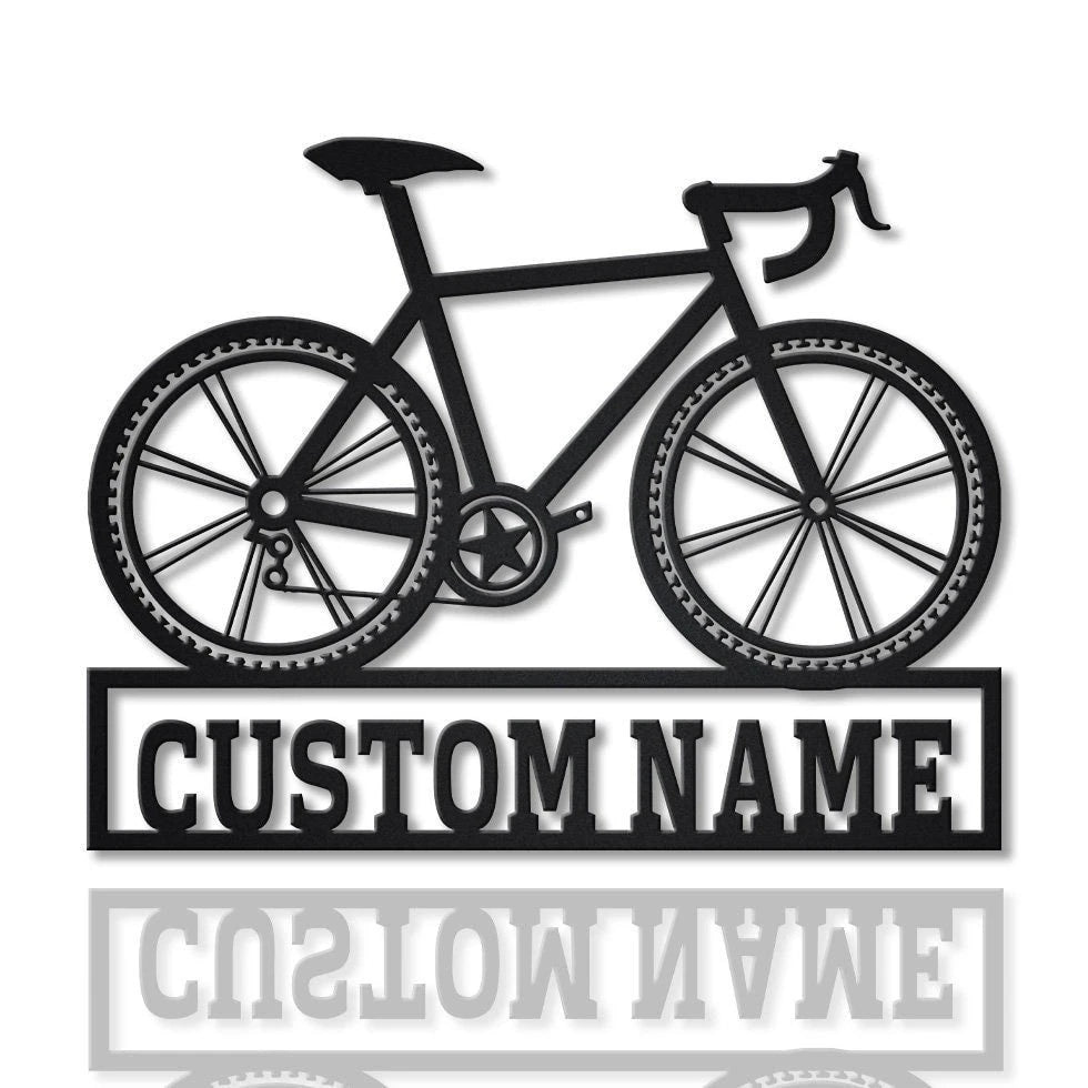Personalized Bicycle Sport Monogram Metal Sign Art, Custom Bicycle Sport Metal Sign, Hobbie Gifts, Sport Gift, Birthday Gift Laser Cut Metal Signs Custom Gift Ideas
