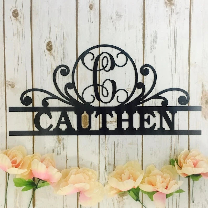 Personalized Family Name Metal Plaque Housewarming Gift Personalized Gift Rustic Custom Metal Sign