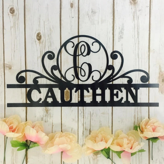 Personalized Family Name Metal Plaque Housewarming Gift Personalized Gift Rustic Custom Metal Sign - 8 inches - metal sign