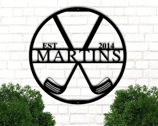 Custom Golf Metal Sign Personalized Golf Gifts For Men Golf Man Cave Golf Family Sign Last Name Metal Sign Family Name Sign Golf Sign - 8 inches - metal sign