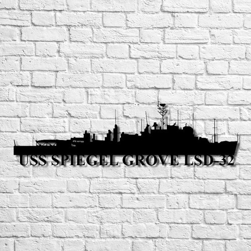 Uss Spiegel Grove Lsd32 Navy Ship Metal Art, Gift For Navy Veteran, Navy Ships Silhouette Metal Art, Navy Home Decor Laser Cut Metal Signs Custom Gift Ideas