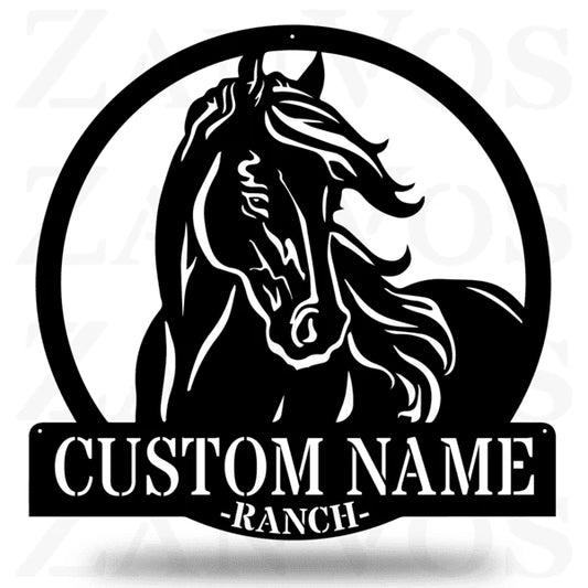 Personalized Horse Ranch Sign Customized Metal Signs Custom Metal Sign Custom Signs Metal Sign - 8 inches - metal sign