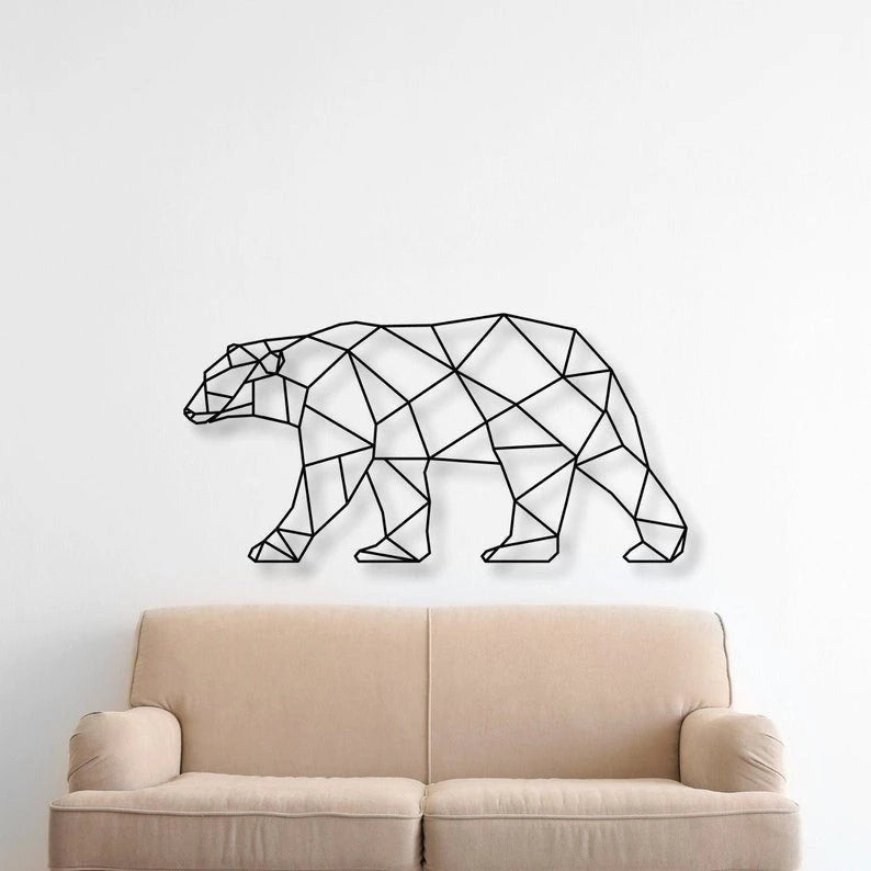 Bear Geometric Bear Wall Decor Animal Decor Metal Wall Decor Living Room Decor Gift For Bear Lover Nursery Decor Kids Room