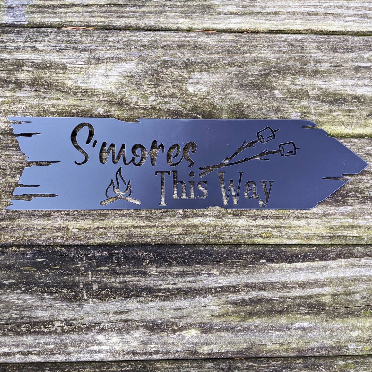 S'mores This Way Metal Wall Sign Camping Sign Camper Decoration Rv Trailer Camper Gift