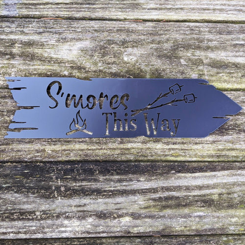 S'mores This Way Metal Wall Sign Camping Sign Camper Decoration Rv Trailer Camper Gift