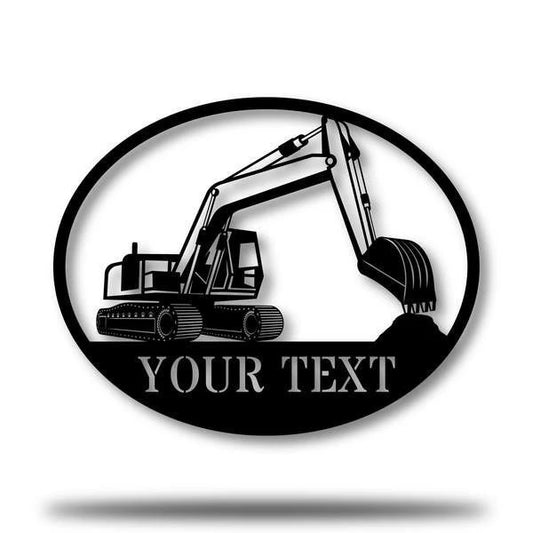 Excavator Monogram Customized Metal Signs, Custom Metal Sign, Custom Signs, Metal Sign Laser Cut Metal Signs Custom Gift Ideas - 8 inches - metal sign