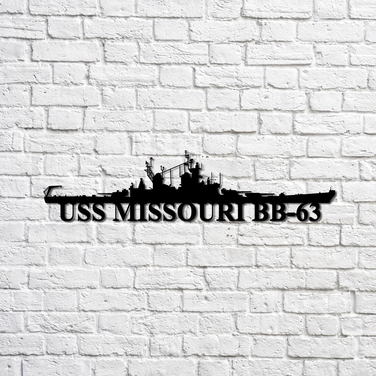 Uss Missouri Bb63 Navy Ship Metal Sign, Memory Wall Metal Sign Gift For Navy Veteran, Navy Ships Silhouette Metal Sign Laser Cut Metal Signs Custom Gift Ideas