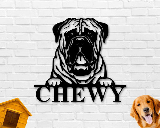 English Mastiff Dog Sign English Mastiff Metal Sign English Mastiff Name Sign Pet Name Sign Dog Lover Sign Gift For Pet Owner Dog Sign - 8 inches - metal sign