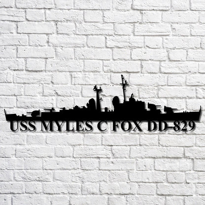 Uss Myles C Fox Dd829 Navy Ship Metal Art, Gift For Navy Veteran, Navy Ships Silhouette Metal Art, Navy Home Decor Laser Cut Metal Signs Custom Gift Ideas