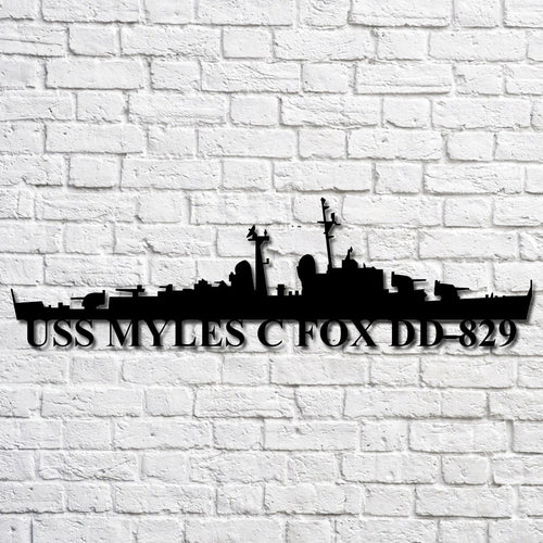 Uss Myles C Fox Dd829 Navy Ship Metal Art, Gift For Navy Veteran, Navy Ships Silhouette Metal Art, Navy Home Decor Laser Cut Metal Signs Custom Gift Ideas