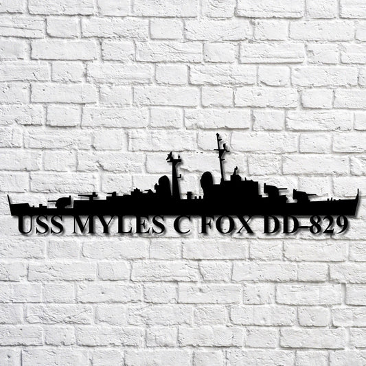 Uss Myles C Fox Dd829 Navy Ship Metal Art, Gift For Navy Veteran, Navy Ships Silhouette Metal Art, Navy Home Decor Laser Cut Metal Signs Custom Gift Ideas