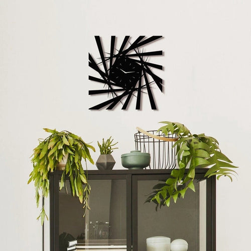 Metal Wall Clock Large Wall Clock Metal Wall Decor Office Decor Wall Hanging Abstract Boho Clock Living Room Art
