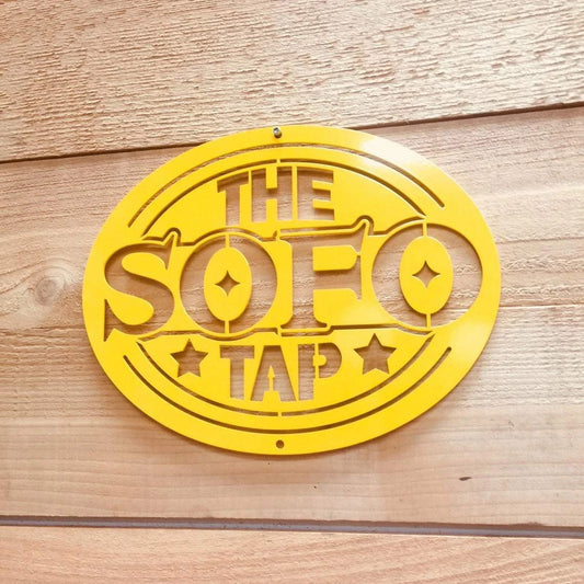 Oval Custom Business Logo Sign, Cut Metal Sign, Metal Wall Art, Metal House Sign Laser Cut Metal Signs Custom Gift Ideas - 8 inches - metal sign