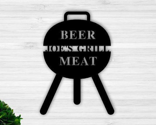 Custom Bbq Sign Grilling Gifts Signs Personalized Outdoor Kitchen Metal Signgrill Gifts For Dad Personalized Metal Sign For Outdoor - 8 inches - metal sign
